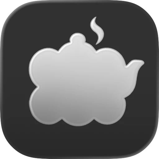 Gold teapot app icon in the clear look