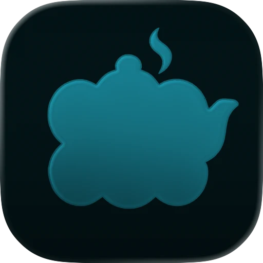 Gold teapot app icon in the tinted look